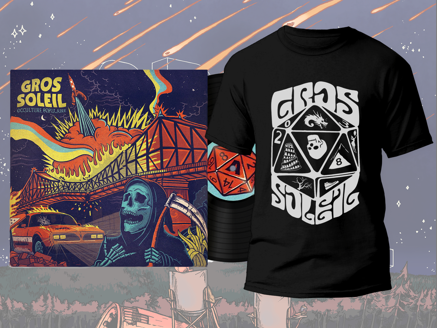 Gros Soleil - Bundle D20 T-Shirt + Vinyl D'Occulture populaire